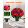 VEVOR Artificial Potted Geraniums 20 in 2-Pack Fake Flower Plants Decor Red, for Porch, Patio, Entryway, & Home Decor, Indoor & Outdoor Use, Silk and PE Blooms in Pots, Ready to Display Faux Plants