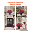 VEVOR Artificial Potted Flowers 18 in 2-Pack Fake Flower Plants Rose Red, for Porch, Patio, Entryway, & Home Decor, Indoor & Outdoor Use, Silk and PE Blooms in Pots, Ready to Display Faux Plants