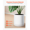 VEVOR Plant Pot, 12-Inch Large Cylinder Planter with Drainage Holes, Non-Slip Pads & Detachable Saucer, Modern Ceramic Flower Pots, Indoor and Outdoor Tree Planter Pot, Home & Office Decorations