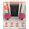 VEVOR Artificial Potted Geraniums 20 in 2-Pack Fake Flower Plants Deep Pink, for Porch, Patio, Entryway, & Home Decor, Indoor & Outdoor Use, Silk and PE Blooms in Pots, Ready to Display Faux Plants