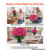 VEVOR Artificial Potted Geraniums 20 in 2-Pack Fake Flower Plants Deep Pink, for Porch, Patio, Entryway, & Home Decor, Indoor & Outdoor Use, Silk and PE Blooms in Pots, Ready to Display Faux Plants