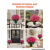 VEVOR Artificial Potted Geraniums 20 in 2-Pack Fake Flower Plants Deep Pink, for Porch, Patio, Entryway, & Home Decor, Indoor & Outdoor Use, Silk and PE Blooms in Pots, Ready to Display Faux Plants