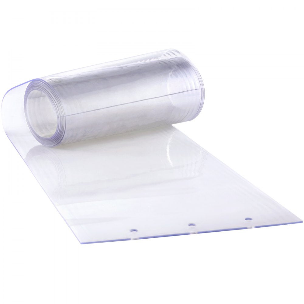 VEVOR Strip Curtain 16PCS, 96" Height, 96" Width, 0.08" Thickness, Clear Smooth Plastic Door Strips with 50% Overlap, PVC Strip Door Curtain Freezer Curtain for Warehouses, Walk in Freezers, Coolers