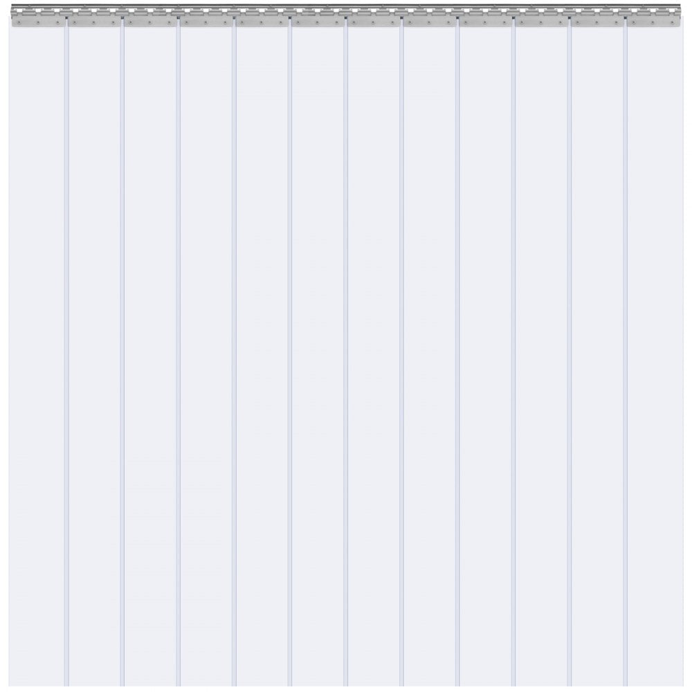 VEVOR Strip Curtain, 96" Height x 72" Width, 0.08" Thickness, 12PCS Clear PVC Strip Door Curtain, Freezer Curtain, Plastic Door Strips for Walk in Freezers, Coolers & Warehouse Doors, with 50% Overlap