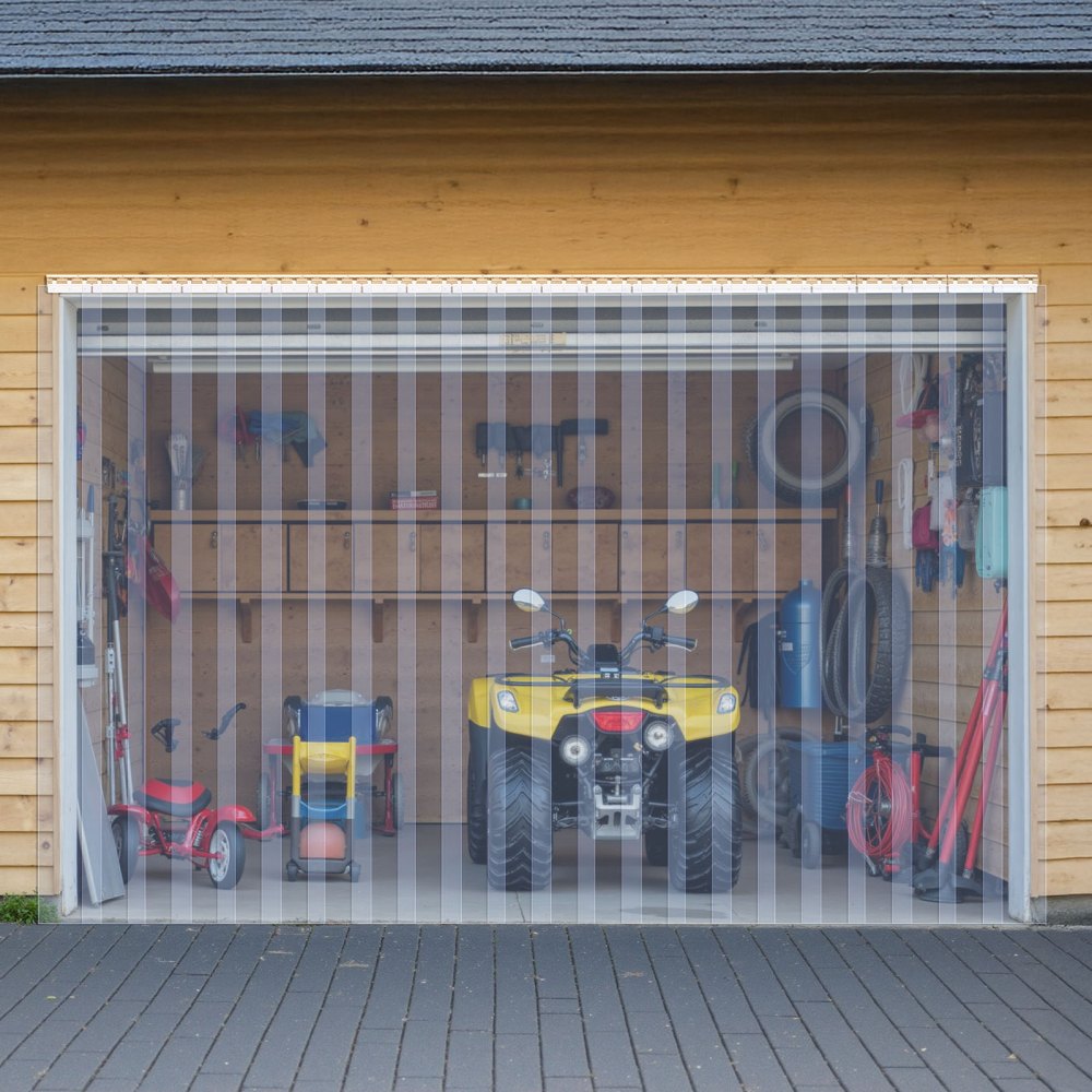VEVOR Clear PVC Strip Curtain, 84 in Height x 42 in Width x 0.08 in Thickness, 7 PCS Walk in Freezer Cooler Curtain Strips, Smooth Waterproof Plastic Door Strips for Warehouse, Freezer, Garage Doors