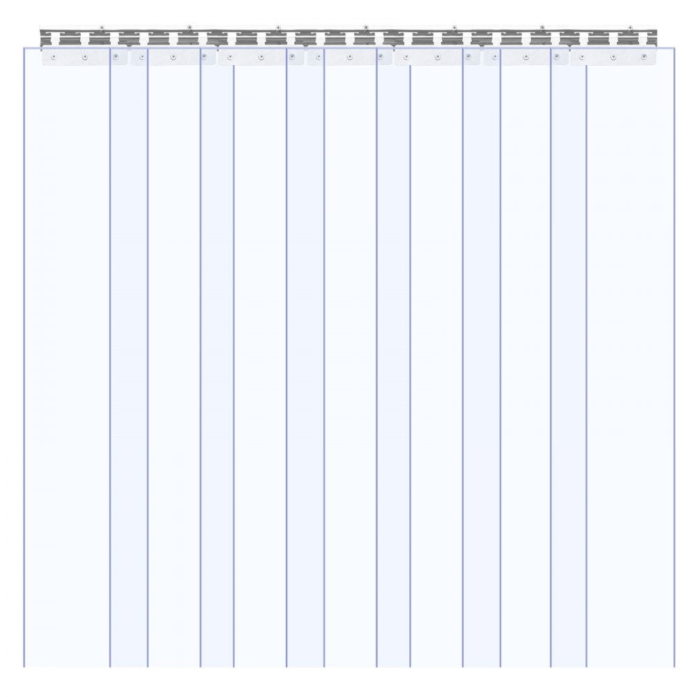 VEVOR Clear PVC Strip Curtain, 84 in Height x 42 in Width x 0.08 in Thickness, 7 PCS Walk in Freezer Cooler Curtain Strips, Smooth Waterproof Plastic Door Strips for Warehouse, Freezer, Garage Doors