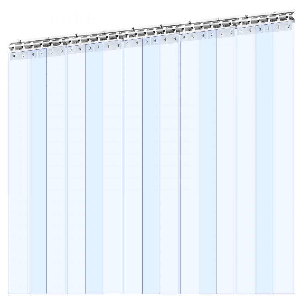 VEVOR Clear PVC Strip Curtain, 84 in Height x 60 in Width x 0.08 in Thickness, 10 PCS Walk in Freezer Cooler Curtain Strips, Smooth Waterproof Plastic Door Strips for Warehouse, Freezer, Garage Doors