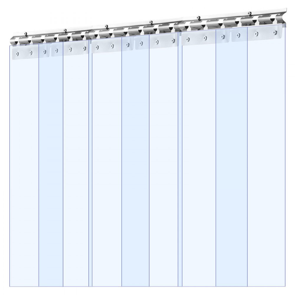 VEVOR Clear PVC Strip Curtain, 84 in Height x 36 in Width x 0.08 in Thickness, 6 PCS Walk in Freezer Cooler Curtain Strips, Thermal Insulating Plastic Door Strips for Warehouse, Freezer, Garage Doors