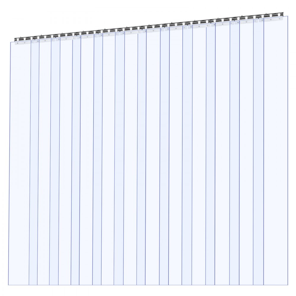 VEVOR Clear PVC Strip Curtain, 84 in Height x 72 in Width x 0.08 in Thickness, 12 PCS Walk in Freezer Cooler Curtain Strips, Smooth Waterproof Plastic Door Strips for Warehouse, Freezer, Garage Doors