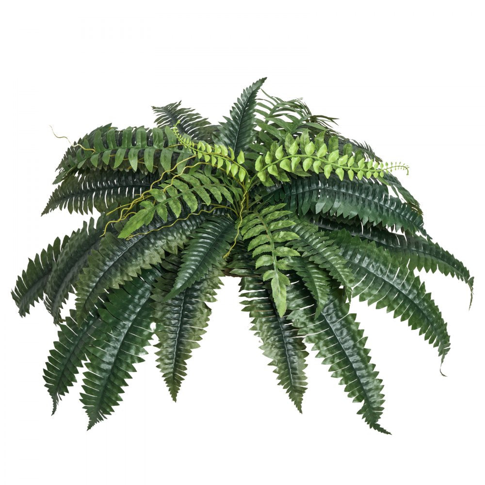 VEVOR Artificial Ferns 2 Pcs, Natural Spread Diameter 35-39 Inch, Large Hanging Artificial Boston Ferns, Fake Plant Wall Decor with 35 Branches, Faux Fern for Home and Office (Flowerpot Unincluded)