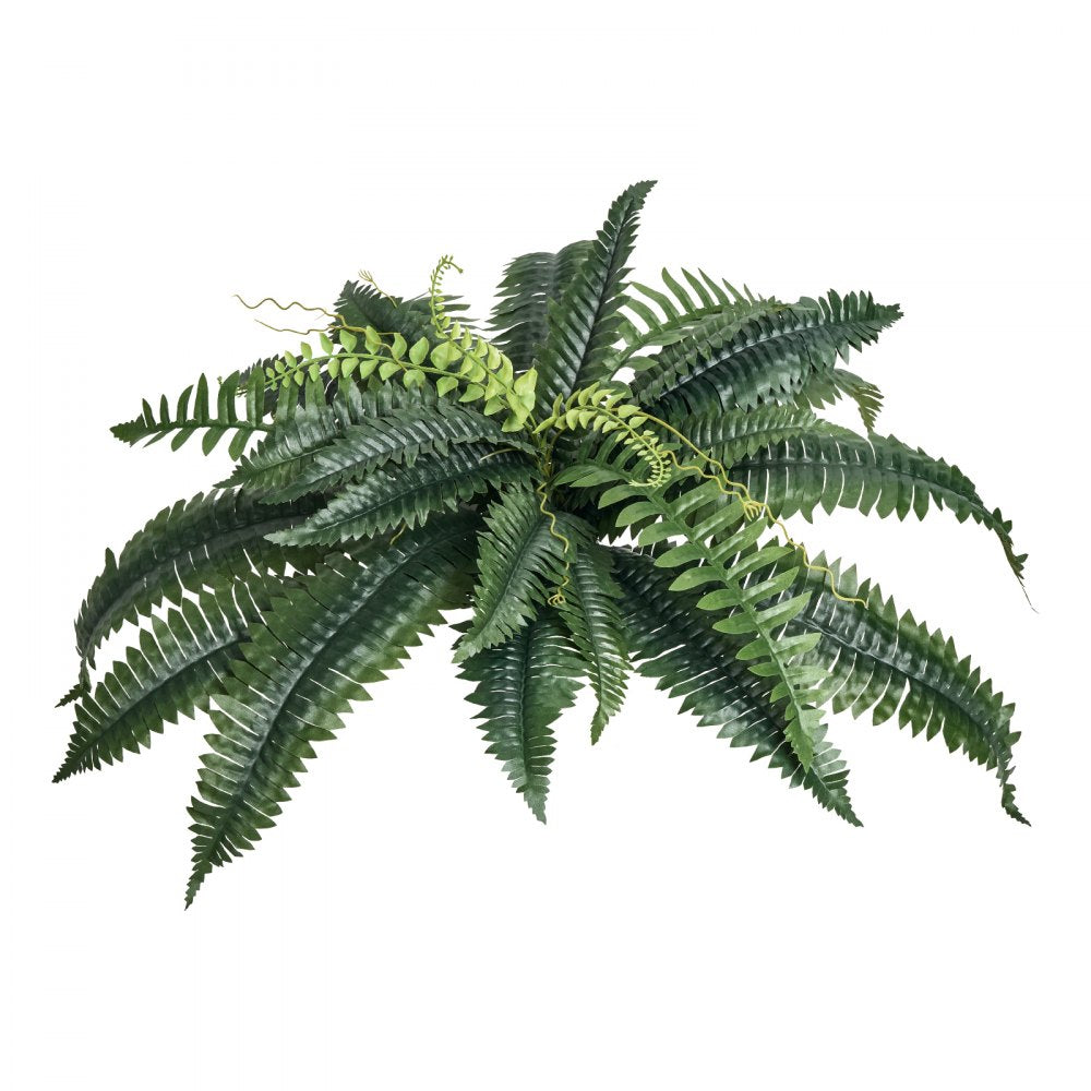 VEVOR Artificial Ferns 2 Pcs, Natural Spread Diameter 31-34 Inch, Large Hanging Artificial Boston Ferns, Fake Plant Wall Decor with 30 Branches, Faux Fern for Home and Office (Flowerpot Unincluded)