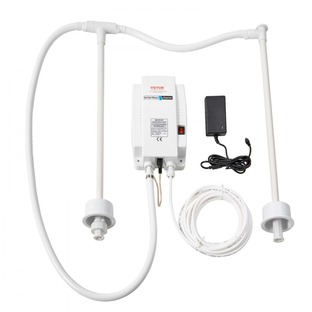 VEVOR Bottled Water Dispenser Pump System, 2x5 Gallon Dispensing System, Automatic Electric Water Dispenser, Double-Pipe Water Jug Pump, Compatible Use with Coffee/Tea Machine, Refrigerator, Ice Maker