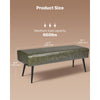 VEVOR Leather Bedroom Bench, PU Leather Bench with Metal Legs and with Stitching for Entryway, Upholstered Shoe Bench Seat, Modern End of the Bed Benches for Living Room, Dining Room, Hallway, Green