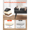VEVOR Leather Storage Ottoman Bench, PU Leather Bench with Storage and Metal Legs, Modern Shoe Benches Seat for Entryway, Upholstered End of Bed Benches for Living Room, Dining Room, Hallway, Black