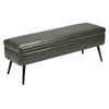 VEVOR Leather Storage Ottoman Bench, PU Leather Bench with Storage and Metal Legs, Modern Shoe Benches Seat for Entryway, Upholstered End of Bed Benches for Living Room, Dining Room, Hallway, Green