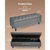VEVOR Button-Tufted Storage Ottoman Bench, PU Leather Bench with Storage and Solid Wood Legs, Modern Shoe Benches Seat for Entryway, Upholstered End of Bed Benches for Living Room, Dining Room, Gray
