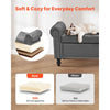 VEVOR Button-Tufted Storage Ottoman Bench, Rolled Arm PU Leather Bench with Solid Wood Legs, Modern Shoe Benches Seat for Entryway, Upholstered End of Bed Benches for Living Room, Dining Room, Gray
