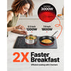 VEVOR Built in Electric Stove Top, 20 x 11.6 inch 2 Burners, 240V Glass Radiant Cooktop with Sensor Touch Control, Timer & Child Lock Included, 9 Power Levels for Simmer Steam Slow Cook Fry