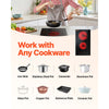 VEVOR Built in Electric Stove Top, 20 x 11.6 inch 2 Burners, 240V Glass Radiant Cooktop with Sensor Touch Control, Timer & Child Lock Included, 9 Power Levels for Simmer Steam Slow Cook Fry