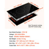 VEVOR Built in Electric Stove Top, 20 x 11.6 inch 2 Burners, 240V Glass Radiant Cooktop with Sensor Touch Control, Timer & Child Lock Included, 9 Power Levels for Simmer Steam Slow Cook Fry