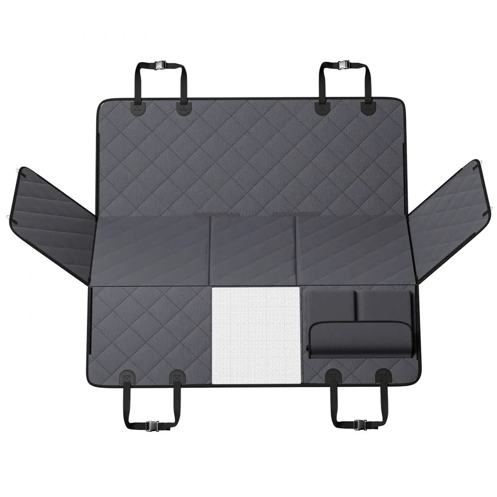 VEVOR Back Seat Extender for Dogs,Dog Hammock for Car Back seat,Waterproof Hard Bottom Dog Car Seat Cover for Back Seat 54"x24",Supports 400lbs with Mesh Window and Storage Pocket for Car, SUV