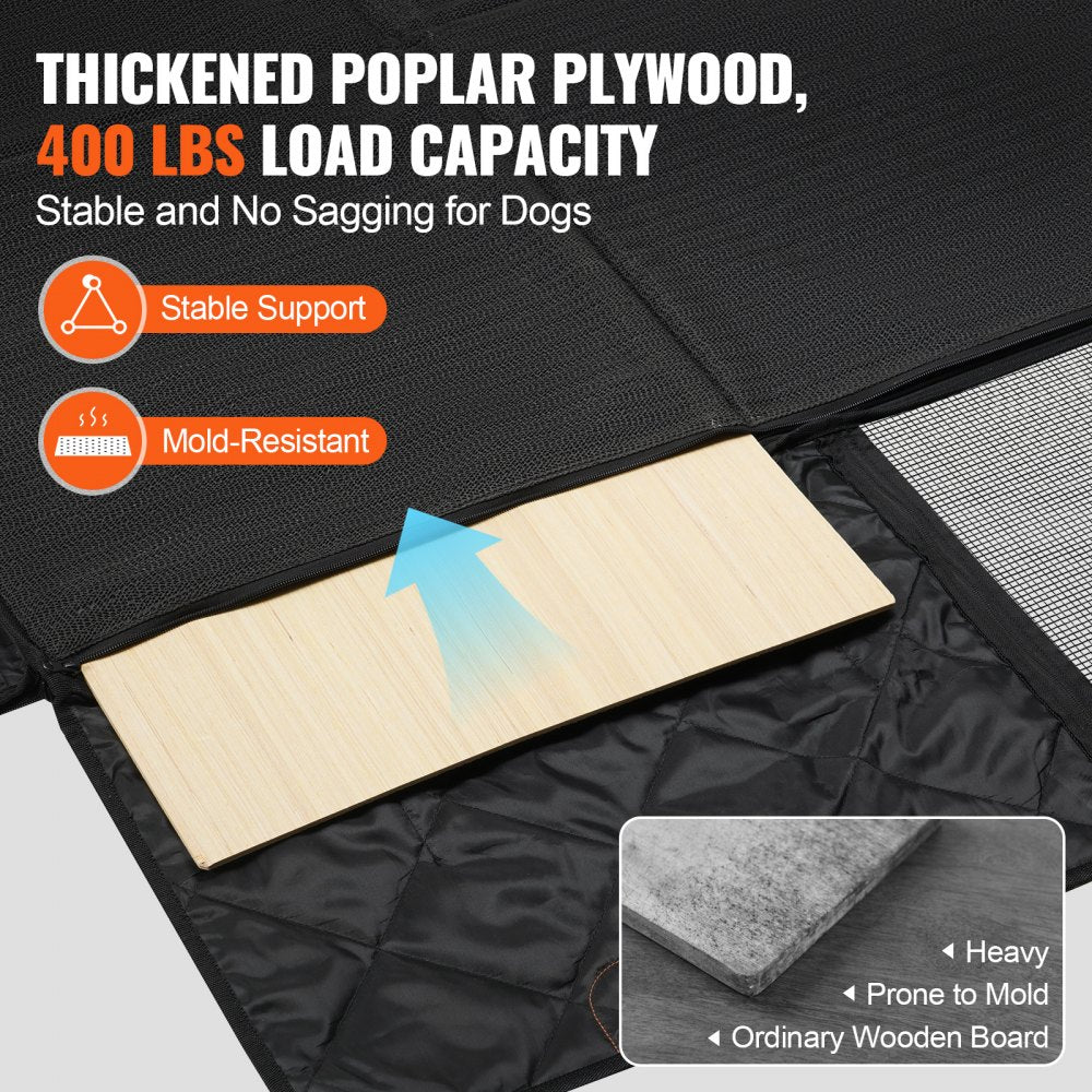 VEVOR Back Seat Extender, Dog Car Seat Cover for Back Seat Bed with Mesh Window and Storage Pocket, Supports 400lbs Dog Hammock for Car Dog Car Bed 57.4"x30.3" for Truck