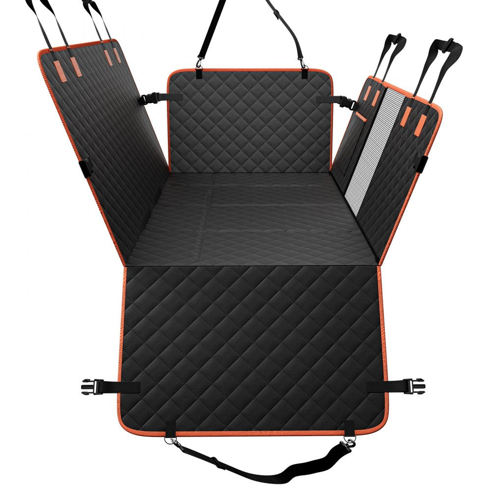 VEVOR Back Seat Extender for Dogs, Dog Hammock for Car Back seat,Dog Car Seat Cover with Hard Bottom Dog Car Seat Bed 51.2"x27.6",Supports 350lb with Mesh Window and Storage Pocket for Car, SUV,Truck