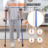 VEVOR Forearm Crutches for Adults, 11-Level Height Adjustable Walking Crutches with 4-Level Upper Cuff, Lightweight Aluminum Medical Support Crutches for Leg Injury Surgery Disabled, 1 Pair (350LBS)
