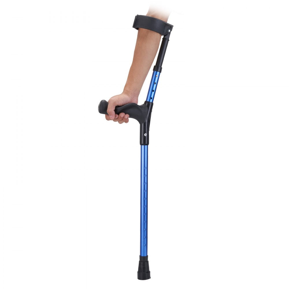 VEVOR Forearm Crutches for Adults, 11-Level Height Adjustable Walking Crutches with 4-Level Upper Cuff, Lightweight Aluminum Medical Support Crutches for Leg Injury Surgery Disabled, 1 Pair (350LBS)
