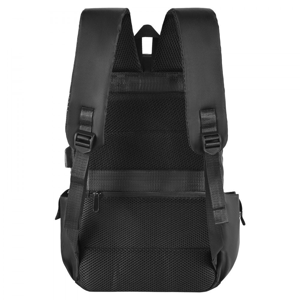 VEVOR Lightweight Backpack, 26 L Travel Hiking Backpack, Water-Resistant Backpacks with USB Charging Port and Anti-Theft Pocket, Fits 15.6 in Laptop, for Men & Women Travel Camping Riding (Black)