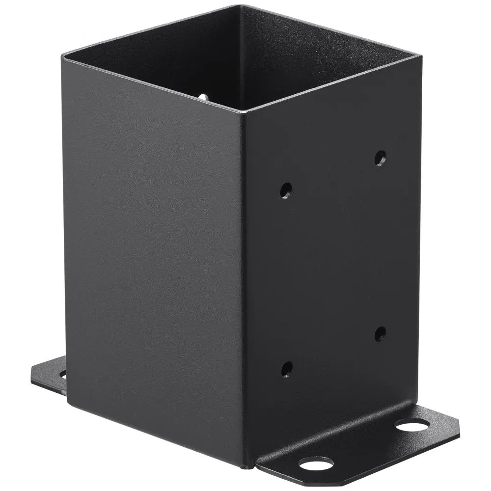 VEVOR 4x4 Post Base 10 Pcs, Inner Size 3.6"x3.6" Post Base Brackets, Heavy Duty Powder-Coated Post Anchor Matte Black Wood Post Brackets for Pavilion Deck Railing Support Deck Base Plate