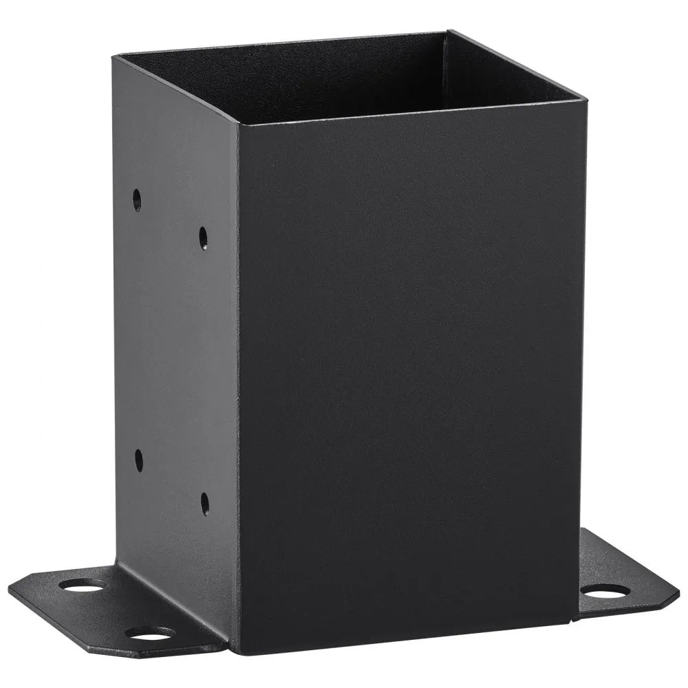 VEVOR 4x4 Post Base 10 Pcs, Inner Size 3.6x3.6 inch / 91.44x91.44 mm Post Brackets, Heavy Duty Carbon Steel Decking Posts, Wood Posts Brackets for Pavilion Deck Railing Support Deck Base Plate, Black