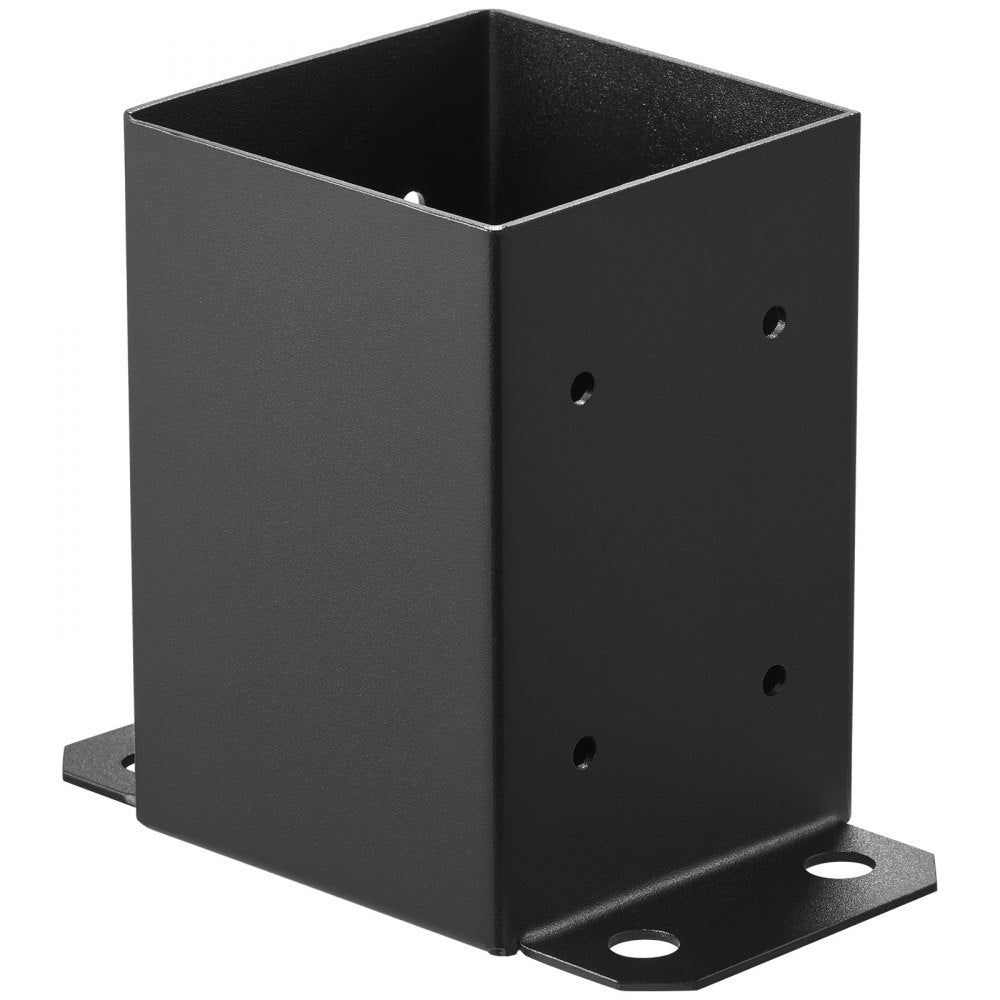 VEVOR 4x4 Post Base 2 Pcs, Inner Size 3.6"x3.6" Post Base Brackets, Heavy Duty Powder-Coated Post Anchor Matte Black Wood Post Brackets for Pavilion Deck Railing Support Deck Base Plate