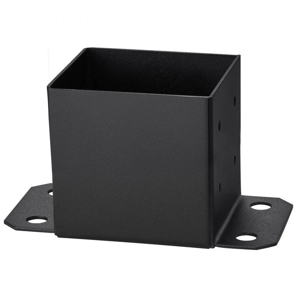 VEVOR 6x6 Post Base 4 Pcs, Inner Size 5.6"x5.6" Post Base Brackets, Heavy Duty Powder-Coated Post Anchor Matte Black Wood Post Brackets for Pavilion Deck Railing Support Deck Base Plate