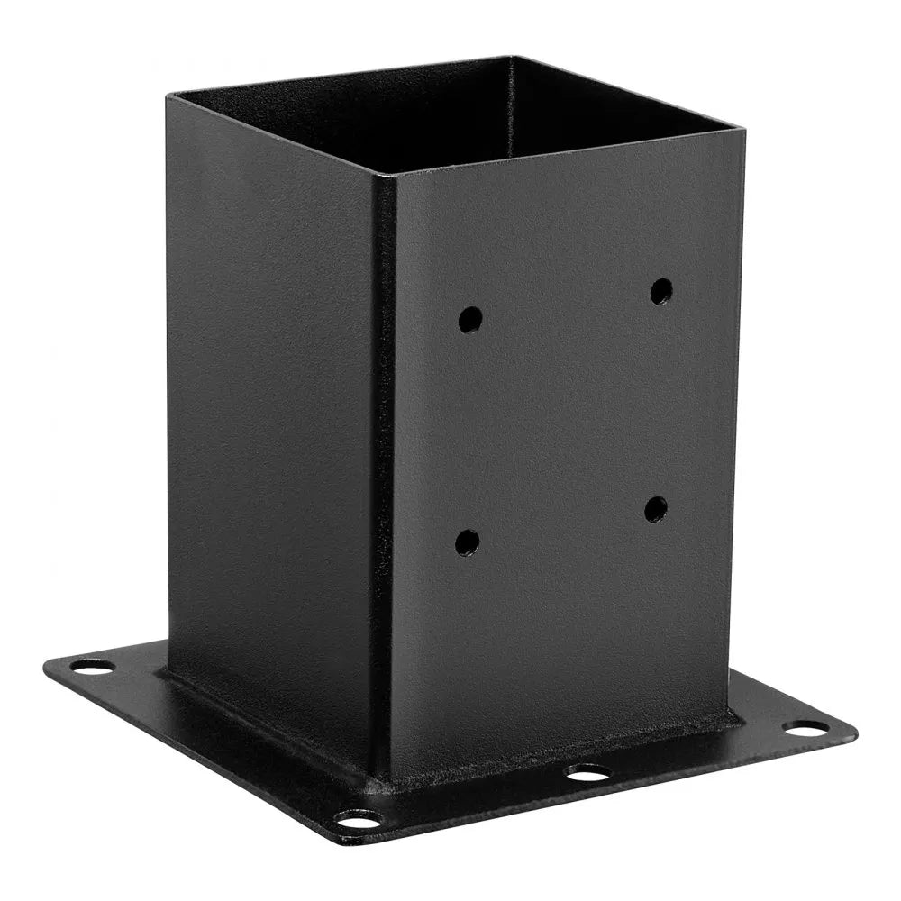 VEVOR 6x6 Post Base 4 Pcs, Inner Size 5.6x5.6 inch / 142x142 mm Post Brackets, Heavy Duty Carbon Steel Decking Posts, Wood Posts Brackets for Pavilion Deck Railing Support Deck Base Plate, Black