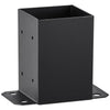 VEVOR 4x4 Post Base 4 Pcs, Inner Size 3.6"x3.6" Post Base Brackets, Heavy Duty Powder-Coated Post Anchor Matte Black Wood Post Brackets for Pavilion Deck Railing Support Deck Base Plate