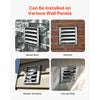 VEVOR 6 inch Wall Vent Cover, Louvered Square AC Vent Gable Cover, Premium Stainless Steel & with Noise Reducing Rubber Gasket, for House,Bathroom,Garage,Kitchen,Basement (1 Pack, Silver)