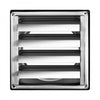 VEVOR 4 inch Wall Vent Cover, Louvered Square AC Vent Gable Cover, Premium Stainless Steel & with Noise Reducing Rubber Gasket, for House,Bathroom,Garage,Kitchen,Basement (1 Pack, Silver)