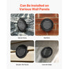 VEVOR 4 inch Wall Vent Cover, Louvered Round AC Vent Gable Cover, Premium Stainless Steel & with Built-in a Protection Screen, for House,Bathroom,Garage,Kitchen,Basement (2 Pack, Black)