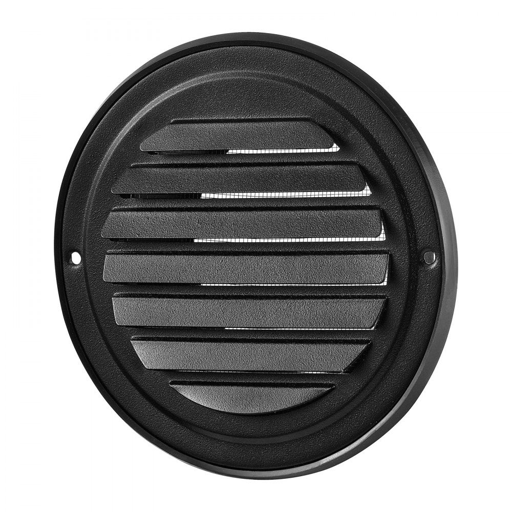VEVOR 4 inch Wall Vent Cover, Louvered Round AC Vent Gable Cover, Premium Stainless Steel & with Built-in a Protection Screen, for House,Bathroom,Garage,Kitchen,Basement (2 Pack, Black)