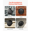 VEVOR 6 inch Wall Vent Cover, Louvered Round AC Vent Gable Cover, Premium Stainless Steel & with Built-in a Protection Screen, for House,Bathroom,Garage,Kitchen,Basement (2 Pack, Black)