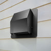 VEVOR 6 inch Hooded Wall Vent Cover, Square AC Vent Gable Cover, Premium SPCC Steel & with Built-in a Protection Screen, for Roofs,Walls,Outside Duct Exhaust Outlets (1 Pack, Black)