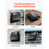 VEVOR 8 inch Hooded Wall Vent Cover, Square AC Vent Gable Cover, Premium SPCC Steel & with Built-in a Protection Screen, for Roofs,Walls,Outside Duct Exhaust Outlets (1 Pack, Black)