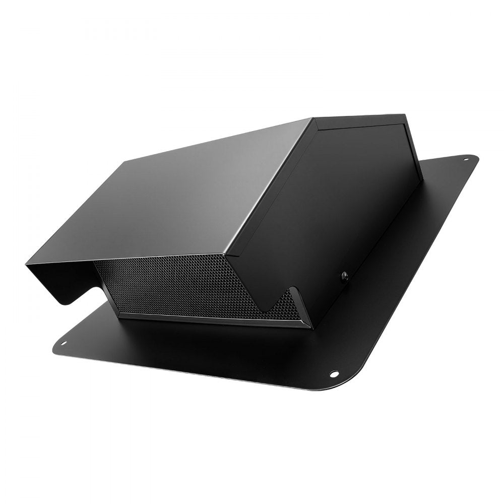 VEVOR 8 inch Hooded Wall Vent Cover, Square AC Vent Gable Cover, Premium SPCC Steel & with Built-in a Protection Screen, for Roofs,Walls,Outside Duct Exhaust Outlets (1 Pack, Black)