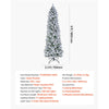 VEVOR Christmas Tree, 6ft Prelit Flocked Artificial Tree, Full Holiday Xmas Deco Trees with 240 Colorful LED Lights, 11 Lighting Modes & 635 Branch Tips for Home Party Office Decoration