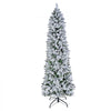 VEVOR Christmas Tree, 6ft Prelit Flocked Artificial Tree, Full Holiday Xmas Deco Trees with 240 Colorful LED Lights, 11 Lighting Modes & 635 Branch Tips for Home Party Office Decoration