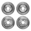 VEVOR Front & Rear Brake Kit Ceramic Brake Pads and Drilled Slotted Rotors, Compatible with 2011-2020 Dodge Durango 3.6L, 2011-2014 Jeep Grand Cherokee 3.6L 5.7L, 2015-2020 Jeep Grand Cherokee 3.6L