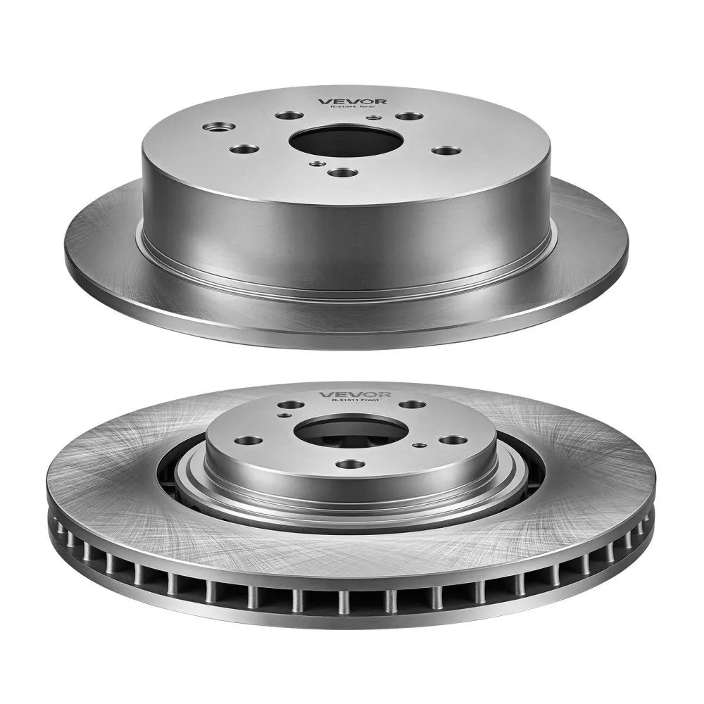 VEVOR Front & Rear Brake Kit Ceramic Brake Pads & Hollow Brake Rotors Kit, Compatible with 2010-2015 Lexus RX350, 2010-2015 Lexus RX450H, 2015-2019 Toyota Highlander, 2011-2020 Toyota Sienna