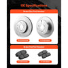 VEVOR Front and Rear Brake Kit Compatible with 2010-2017 Chevrolet Equinox, 2010-2017 GMC Terrain, Hollow Brake Rotors Ceramic Brake Pads Replacement Kit, 12.7 in Front Rotors, 12 in Rear Rotors