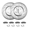 VEVOR Front and Rear Brake Kit Compatible with 2007-2013 Acura MDX, 2010-2013 Acura ZDX, 2009-2014 Honda Pilot, Drilled and Slotted Brake Rotors Ceramic Brake Pads Replacement Kit, 13 in (Front)